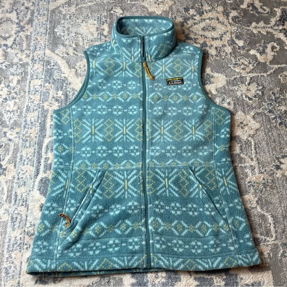 L.L. Bean Blue Patterned Women's Vest - Picture 1 of 5